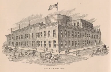 City Hall Building, illustration from History of Chicago vol. 2 by Alfred Theodore Andreas, published 1885